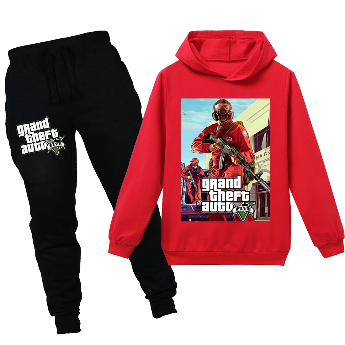 Grand Theft Auto V GTA 5 Kids Hoodies Pants 2pcs Sets Long Sleeve Pullover Boys Sweatshirt Teenage Girls Clothing 12 14 Years