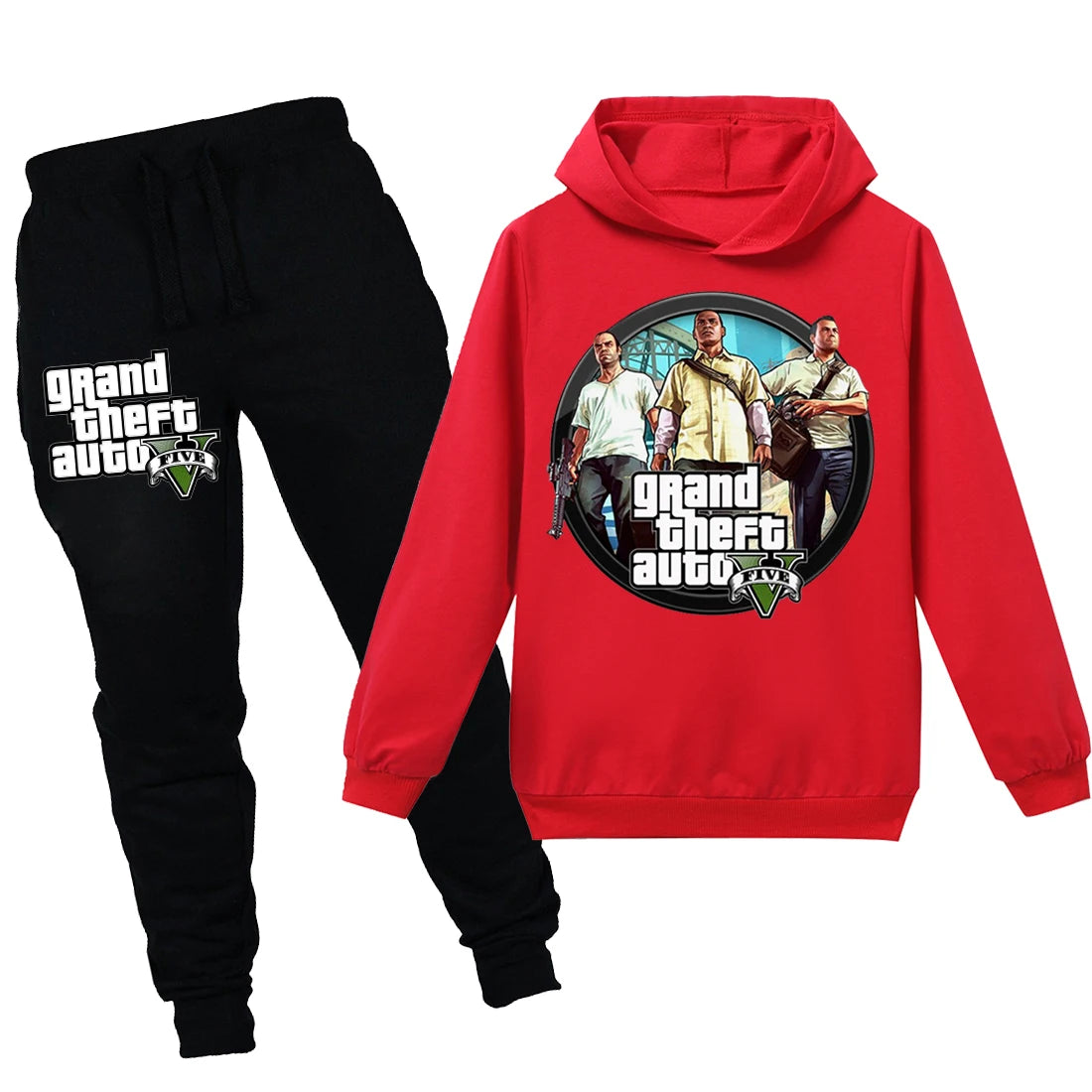 Grand Theft Auto V GTA 5 Kids Hoodies Pants 2pcs Sets Long Sleeve Pullover Boys Sweatshirt Teenage Girls Clothing 12 14 Years