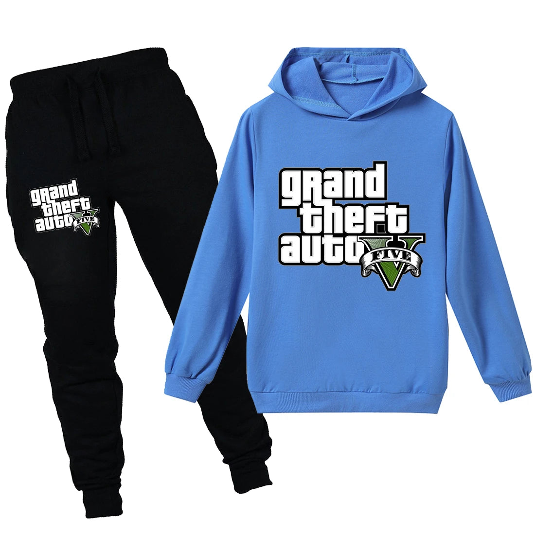 Grand Theft Auto V GTA 5 Kids Hoodies Pants 2pcs Sets Long Sleeve Pullover Boys Sweatshirt Teenage Girls Clothing 12 14 Years