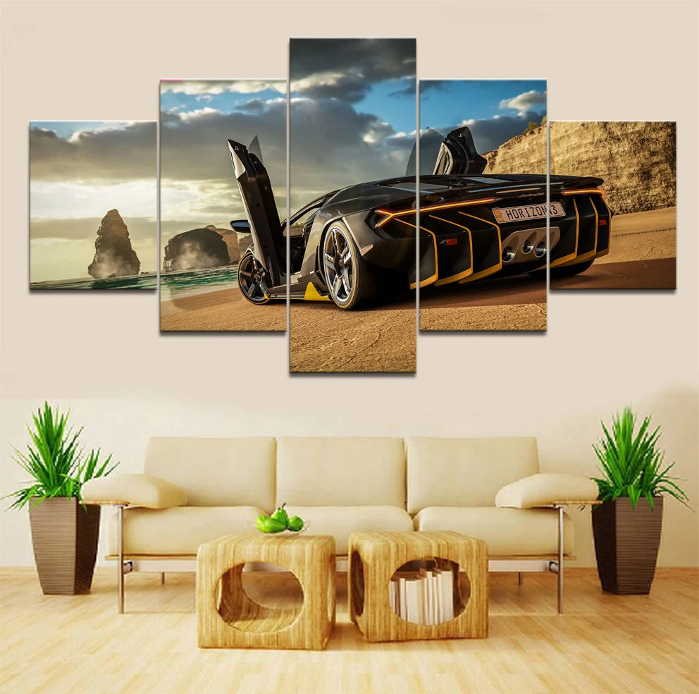 Forza Horizon Large Wall Art Posters Prints Pictures Paintings RealBadGrandpa Home Decor Decorations - No Framed Canvas 5Pcs Modular