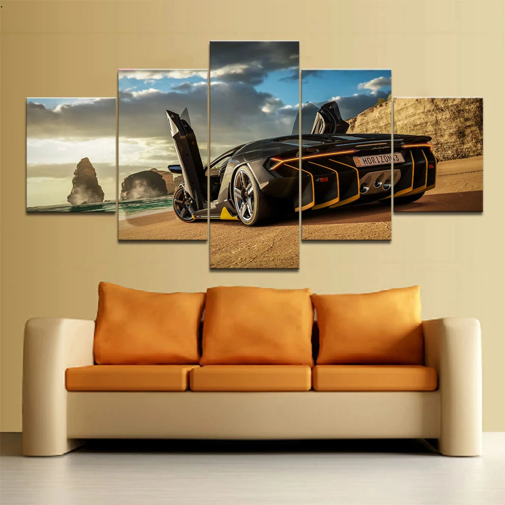 Forza Horizon Large Wall Art Posters Prints Pictures Paintings RealBadGrandpa Home Decor Decorations - No Framed Canvas 5Pcs Modular