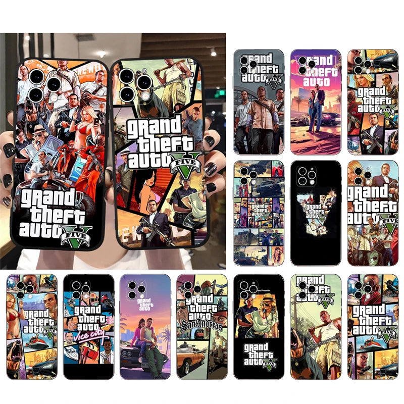 Rockstar GTA 5 Grand Theft Auto Phone Case For iphone 15 14 Pro Max 13 12 11 Pro Max XSMax XR 12 13 mini 14 Plus