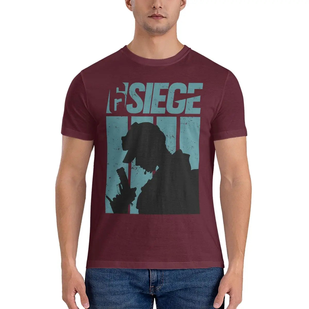 Rainbow Six Siege T Shirt Men's Pure Cotton Operative T-Shirt Round Neck Short Sleeve Tops Gift