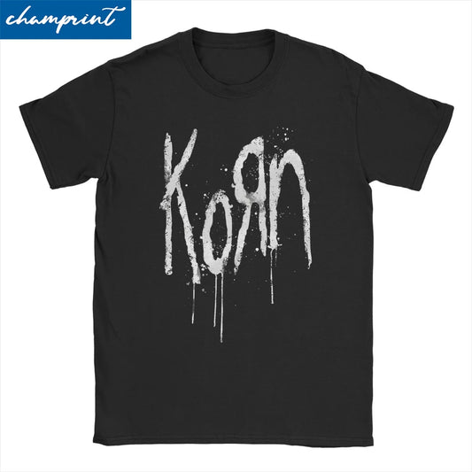 Korn T-Shirt Men Women O Neck 100% Cotton T Shirt Nu Metal Band Short Sleeve Tees Party Clothing Freak On A Leash