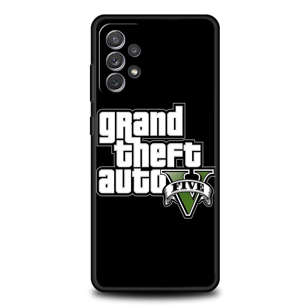 Grand Theft Auto GTA 5 Game Phone Case for Samsung Galaxy A15 A14 A25 A54 A34 A51 A71 A72 A73 A32 A52 A52S A11 A21S 5G Soft Shell