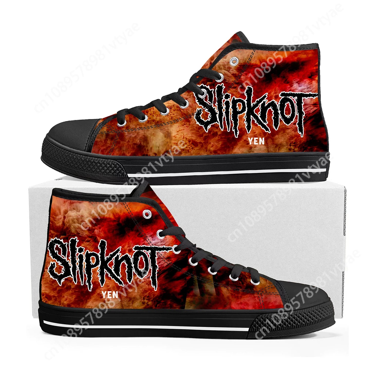 Slipknot Heavy Metal Metalcore Nu Metal Band High Top High Quality Sneakers Mens Womens Teenager Canvas Sneaker Casual Couple Shoes Custom Shoe