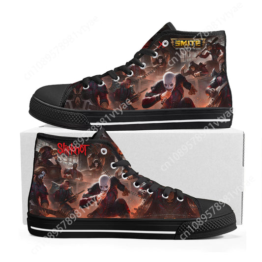 Slipknot Heavy Metal Metalcore Nu Metal Band High Top High Quality Sneakers Mens Womens Teenager Canvas Sneaker Casual Couple Shoes Custom Shoe