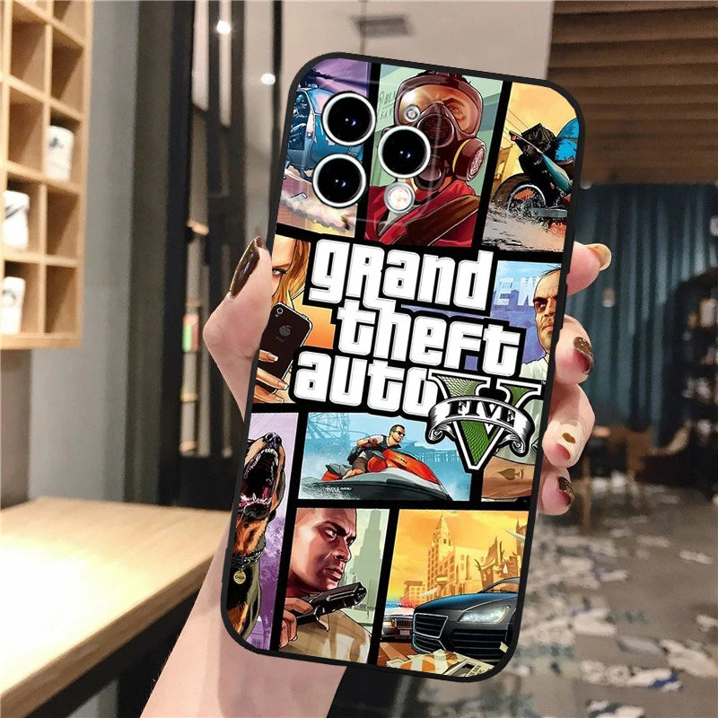 Rockstar GTA 5 Grand Theft Auto Phone Case For iphone 15 14 Pro Max 13 12 11 Pro Max XSMax XR 12 13 mini 14 Plus