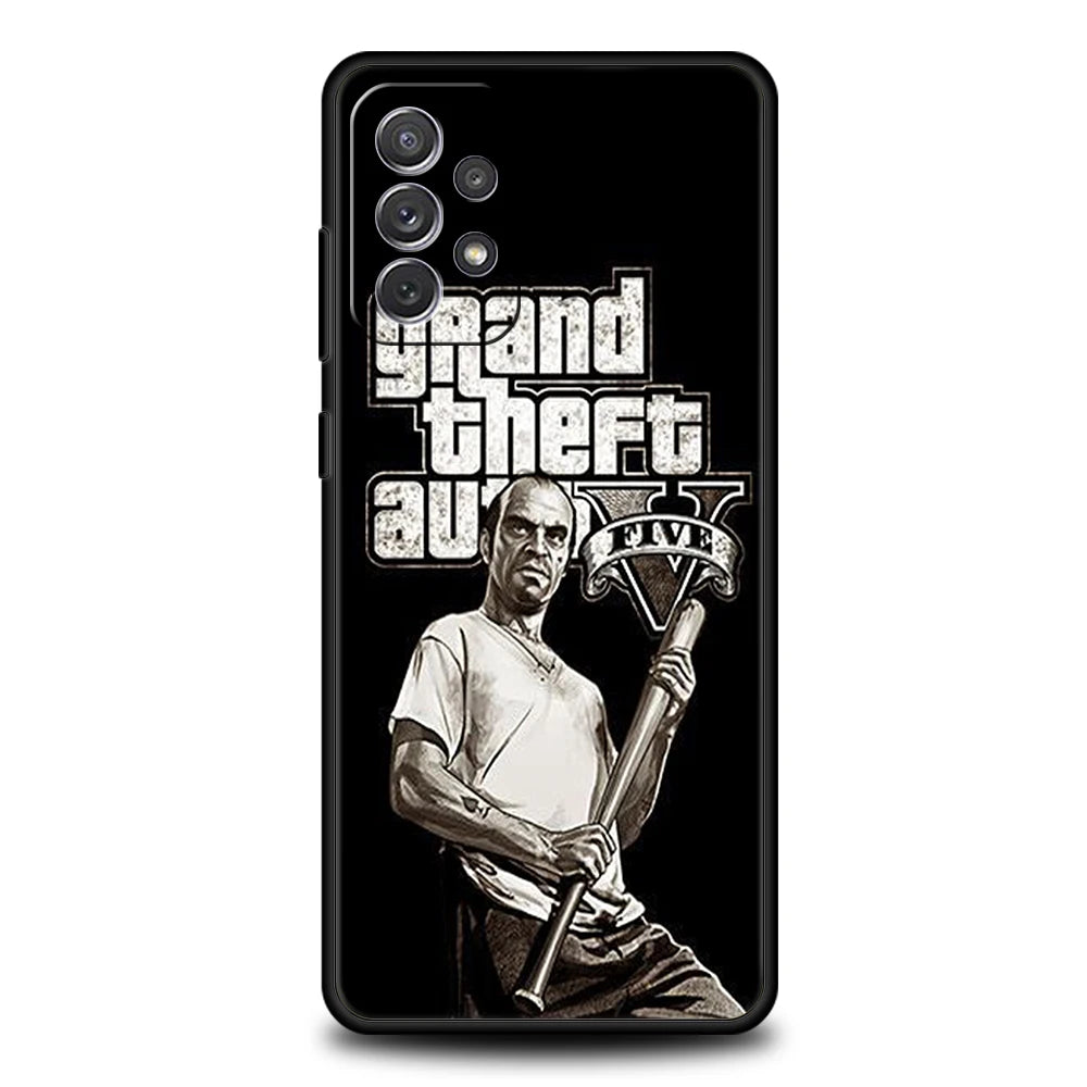 Grand Theft Auto GTA 5 Game Phone Case for Samsung Galaxy A15 A14 A25 A54 A34 A51 A71 A72 A73 A32 A52 A52S A11 A21S 5G Soft Shell