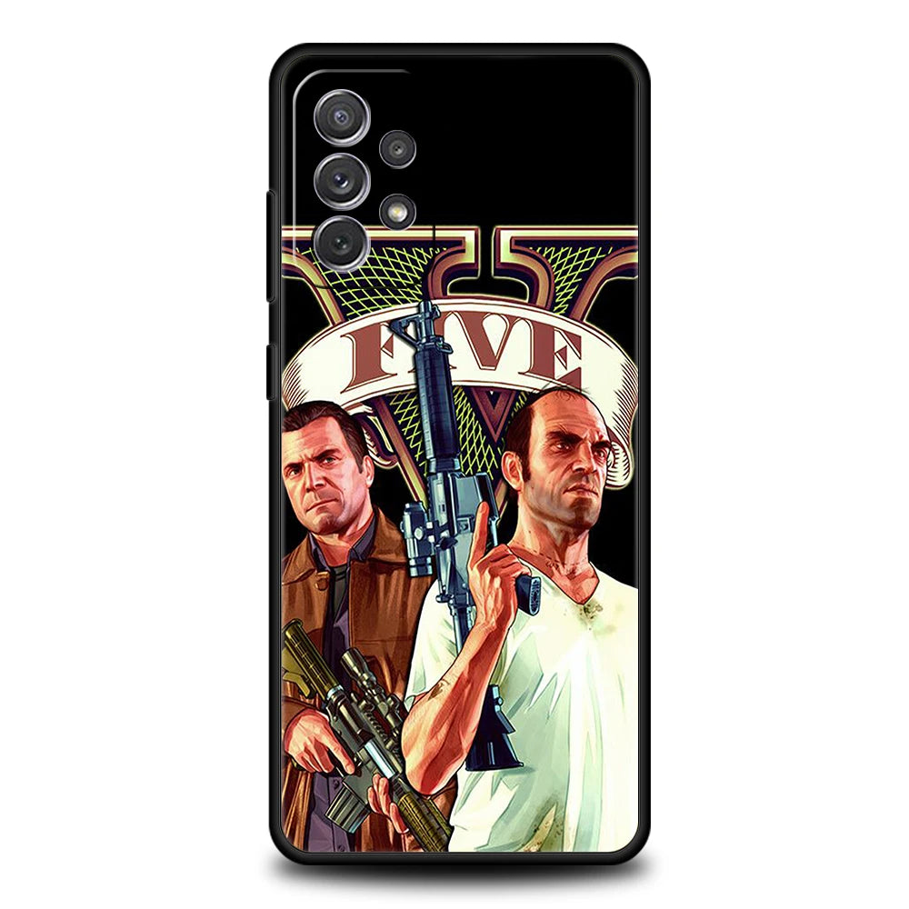 Grand Theft Auto GTA 5 Game Phone Case for Samsung Galaxy A15 A14 A25 A54 A34 A51 A71 A72 A73 A32 A52 A52S A11 A21S 5G Soft Shell