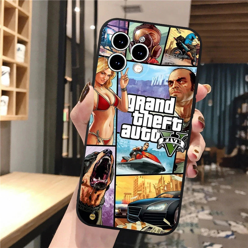 Rockstar GTA 5 Grand Theft Auto Phone Case For iphone 15 14 Pro Max 13 12 11 Pro Max XSMax XR 12 13 mini 14 Plus