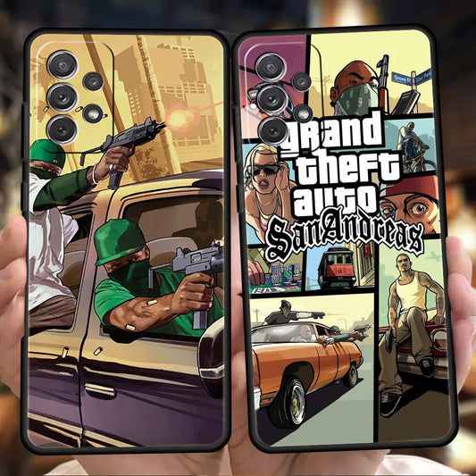 Grand Theft Auto GTA 5 Game Phone Case for Samsung Galaxy A15 A14 A25 A54 A34 A51 A71 A72 A73 A32 A52 A52S A11 A21S 5G Soft Shell